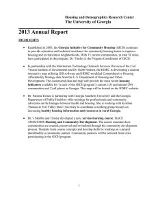 2013 Annual Report The University of Georgia Housing and Demographics Research Center