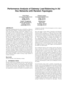 Performance Analysis of Gateway Load Balancing in Ad Vinh Pham Erlend Larsen