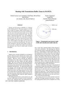 Routing with Transmission Buffer Zones in MANETs