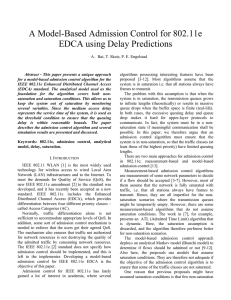 A Model-Based Admission Control for 802.11e EDCA using Delay Predictions