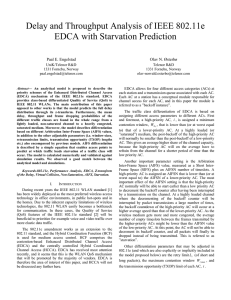Delay and Throughput Analysis of IEEE 802.11e EDCA with Starvation Prediction