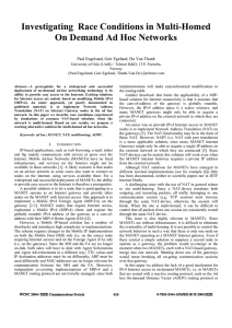 Investigating  Race Conditions in Multi-Homed On Demand Ad Hoc Networks