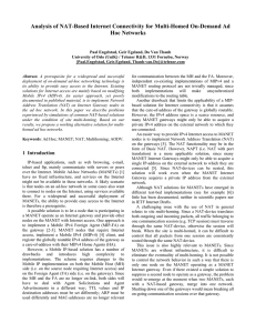 Analysis of NAT-Based Internet Connectivity for Multi-Homed On-Demand Ad Hoc Networks