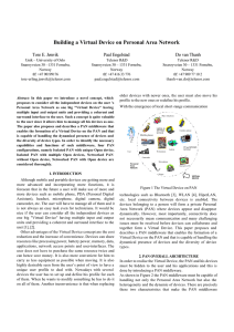 Building a Virtual Device on Personal Area Network  Tore E. Jønvik