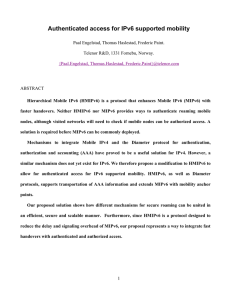 Authenticated access for IPv6 supported mobility