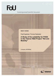 A Study of the suitability for PANA Mobility&#34;