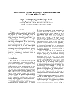 A Control-theoretic Modeling Approach for Service Differentiation in Multi-hop Ad-hoc Networks