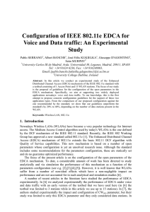 Configuration of IEEE 802.11e EDCA for Study