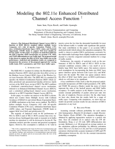 Modeling the 802.11e Enhanced Distributed Channel Access Function †