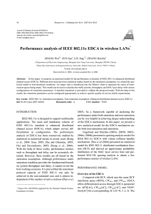 Performance analysis of IEEE 802.11e EDCA in wireless LANs  ZHANG Wei