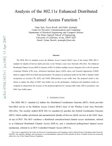 Analysis of the 802.11e Enhanced Distributed Channel Access Function †