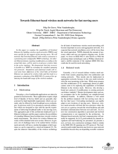 Towards Ethernet-based wireless mesh networks for fast moving users