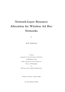 Network-Layer Resource Allocation for Wireless Ad Hoc Networks Atef Abdrabou