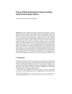 Energy-Efficient Distributed Target Tracking using Wireless Relay Robots