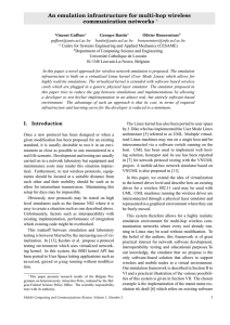 An emulation infrastructure for multi-hop wireless communication networks