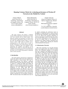 Running Variance Metric for evaluating performance of Wireless IP