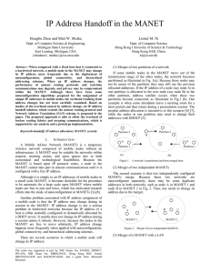 IP Address Handoff in the MANET Lionel M. Ni