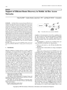 Support of E Networks cient Route Discovery in Mobile Ad Hoc Access PAPER