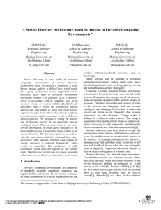 A Service Discovery Architecture based on Anycast in Pervasive Computing