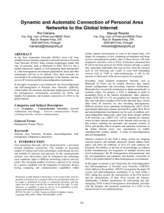 Dynamic and Automatic Connection of Personal Area Rui Campos Manuel Ricardo