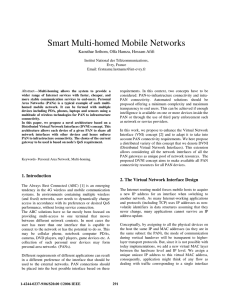 Smart Multi-homed Mobile Networks Kaouthar Sethom, Olfa Hamza, Hossam Afifi