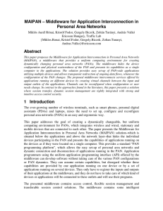 MAIPAN – Middleware for Application Interconnection in Personal Area Networks