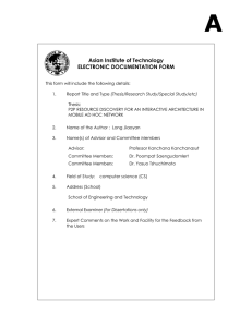 A Asian Institute of Technology ELECTRONIC DOCUMENTATION FORM