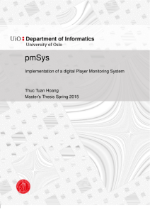 pmSys Implementation of a digital Player Monitoring System Thuc Tuan Hoang