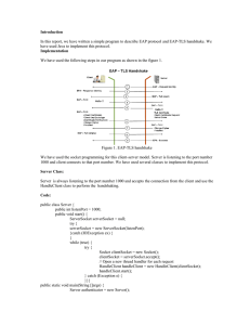 Introduction In this report, we have written a simple program to... have used Java to implement this protocol.