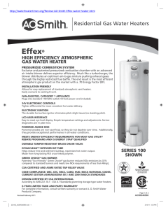 Effex Residential Gas Water Heaters HIGH EFFICIENCY ATMOSPHERIC GAS WATER HEATER