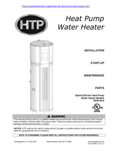 Heat Pump Water Heater INSTALLATION