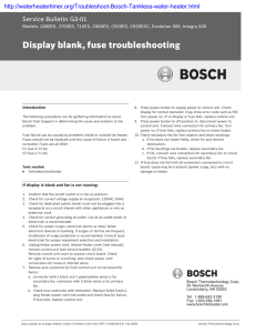 Display blank, fuse troubleshooting Service Bulletin G3-01