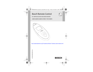 Bosch Remote Control for: GWH-635-ES/635-ESO/250SX/250SXO/ 2400E/2400EO/2400ES/2700ES/715ES/C800ES