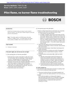 Pilot flame, no burner flame troubleshooting Service Bulletin: