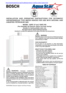 I N STALLATION  AN D  OPE RATI NG ... INSTANTANEOUS TYPE WATER HEATER FOR USE WITH NATURAL AND