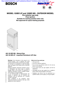 MODEL 125BO LP and 125BO NG - OUTDOOR MODEL