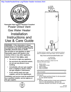 Installation Instructions and Use &amp; Care Guide Power Direct Vent