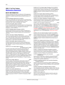 Mathematics Department 2009-11 Cal Poly Catalog 416