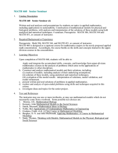 MATH 460   Senior Seminar
