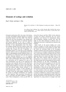 Elements of ecology and evolution