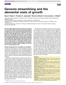 Genome streamlining and the elemental costs of growth Hessen , Punidan D. Jeyasingh