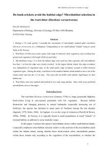 Do bush-crickets avoid the habitat edge? Microhabitat selection in