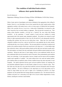 The condition of individual bush-crickets influence their spatial distribution D Ø. H