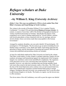 Refugee scholars at Duke University (University Archives)