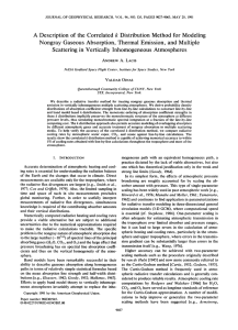 A  Description  of the Correlated  k Distribution ... Nongray  Gaseous Absorption,  Thermal  Emission,  and...