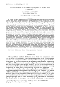 Nucleation effects on the habit of vapour grown ice crystals... ¡18 to ¡42 C ±