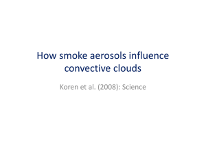 How smoke aerosols influence  convective clouds Koren et al. (2008): Science