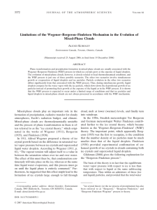 Limitations of the Wegener–Bergeron–Findeisen Mechanism in the Evolution of Mixed-Phase Clouds 3372 A