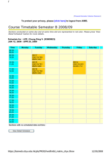 Course Timetable Semester B 2008/09 AIMS (Version 7.4)