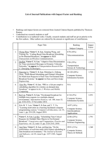 List of Journal Publications with Impact Factor and Ranking